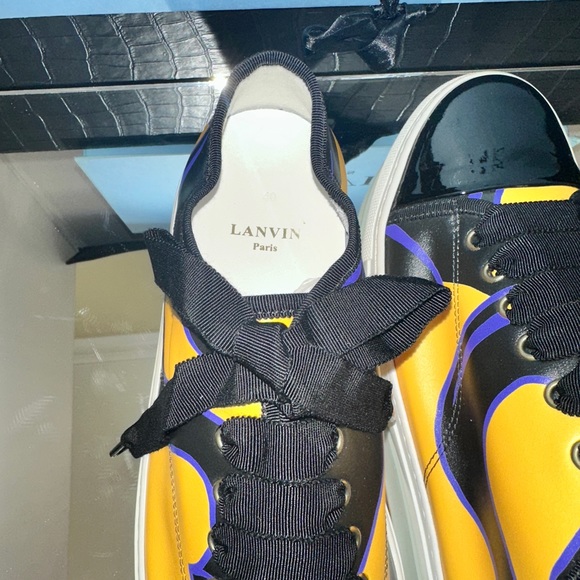 🎉🥂 HP 🥂🎉 LANVIN CAP-TOE LEATHER SNEAKERS - Picture 9 of 11